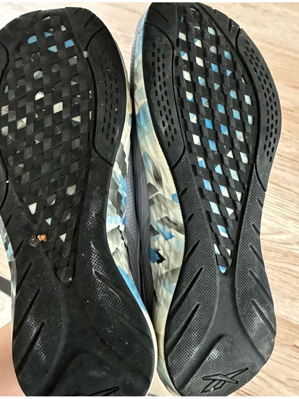 Reebok Gray Athletic Sneakers with Blue Camouflage Accents - Picture 6 of 6